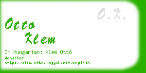 otto klem business card